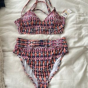 BNWT Jessica Simpson high waist bikini.